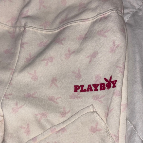 Playboy Cream Lounge Pants with Pink Accents - Picture 3 of 4
